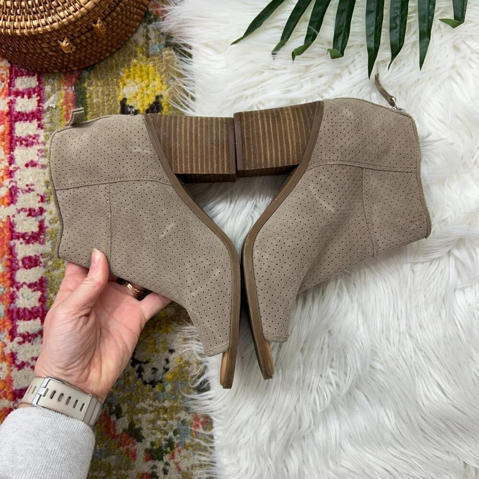 Franco Sarto Neutro Marrón Topo Puntera Abierta Punta abierta Cuero Botines 8 Foto 4 de 4