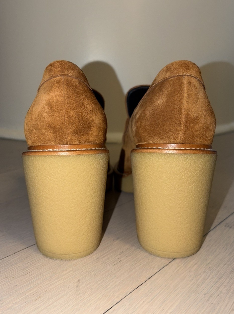 Hermès Didi Suede Loafer Camel 41 Thick bottom Rubber sole image 6