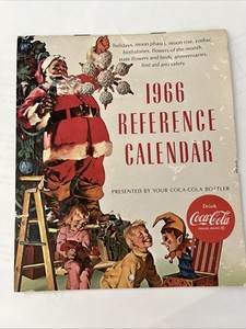 1966 Coca Cola Christmas Year Calendar