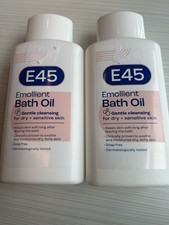 E45 Emollient Bath Oil 500ml X 2 gentle cleaning dry sensitive skin 
