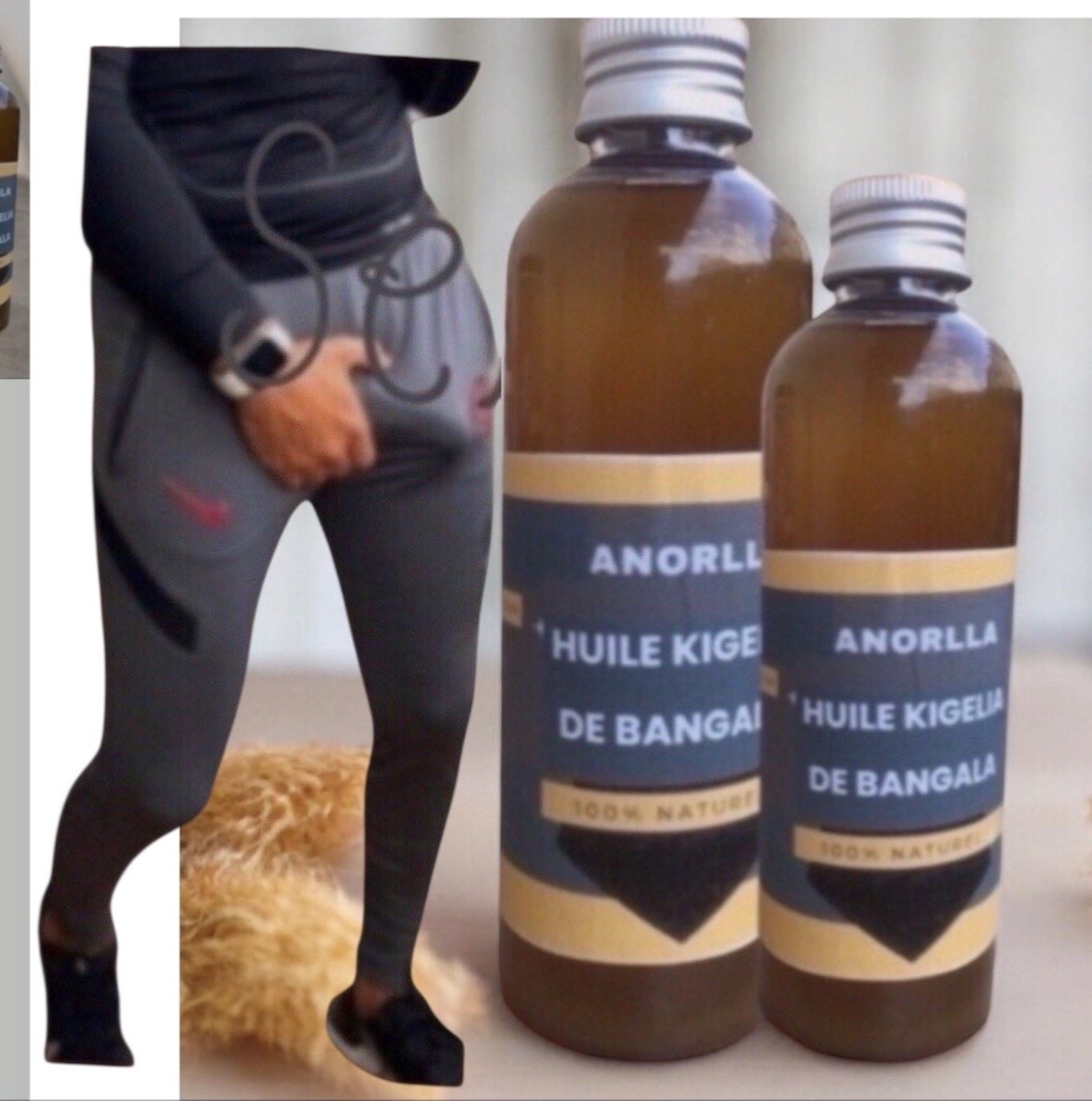Huile de kigelia et bangala pur extrait de racine flacon de 200 ml