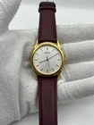 Seiko Vintage 35mm Quartz Men's Watch New Maroon Leather Strap V701-1920