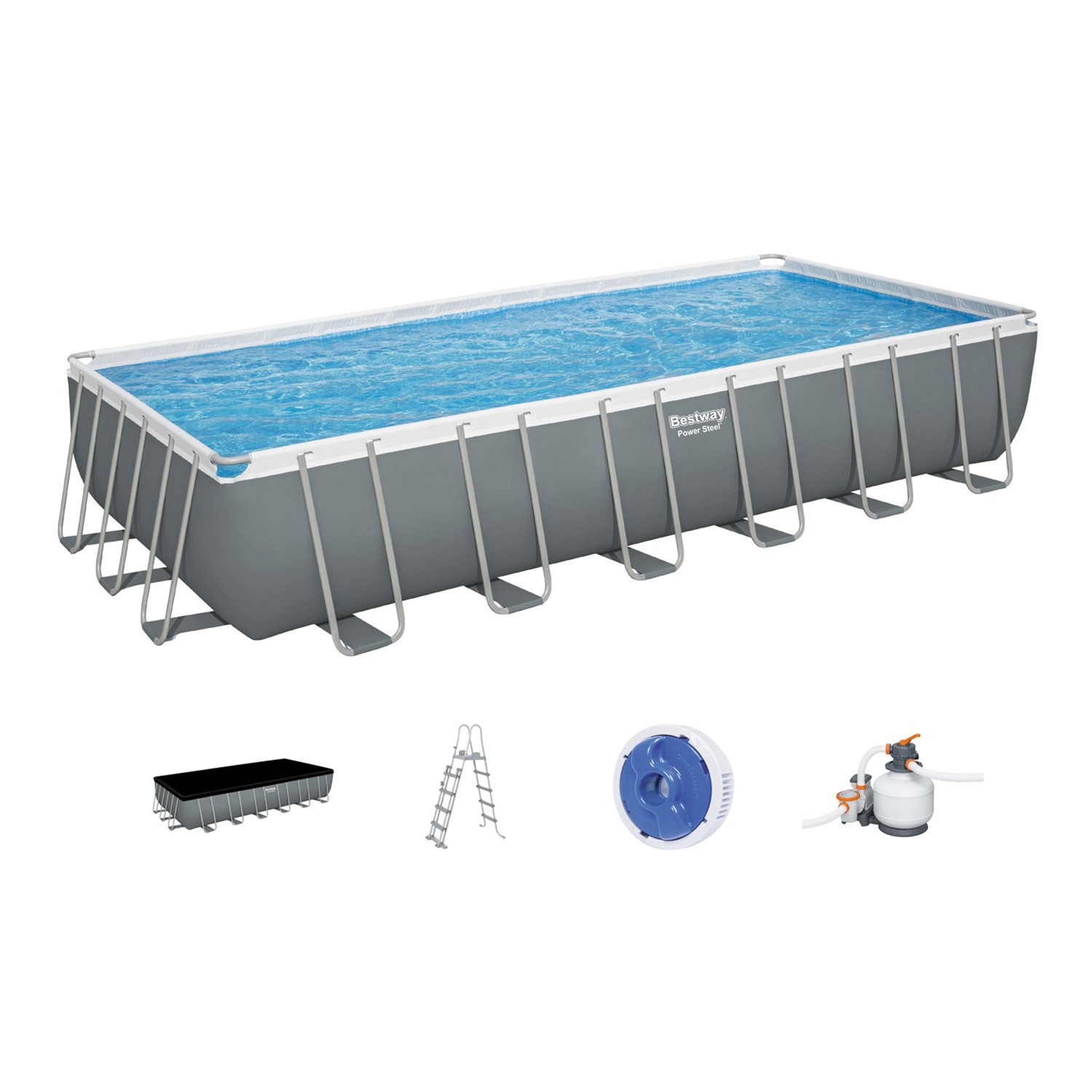 BESTWAY Piscina fuori terra 732x366x132 cm Power Steel Frame grigio