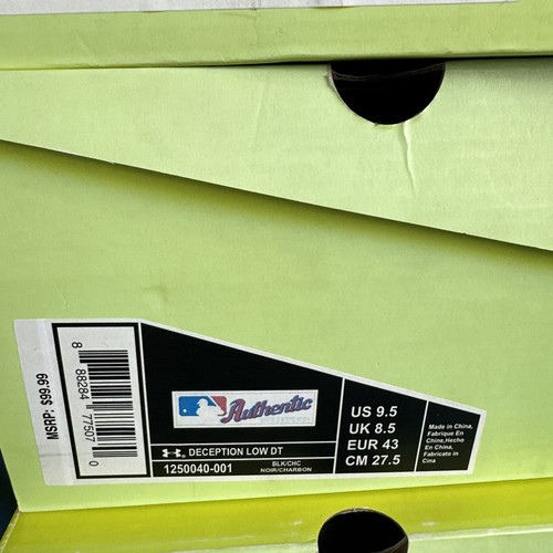 Under Armour Deception Low DT Metal Baseball Cleats New Black Chc Sz 9.5 - Picture 9 of 9