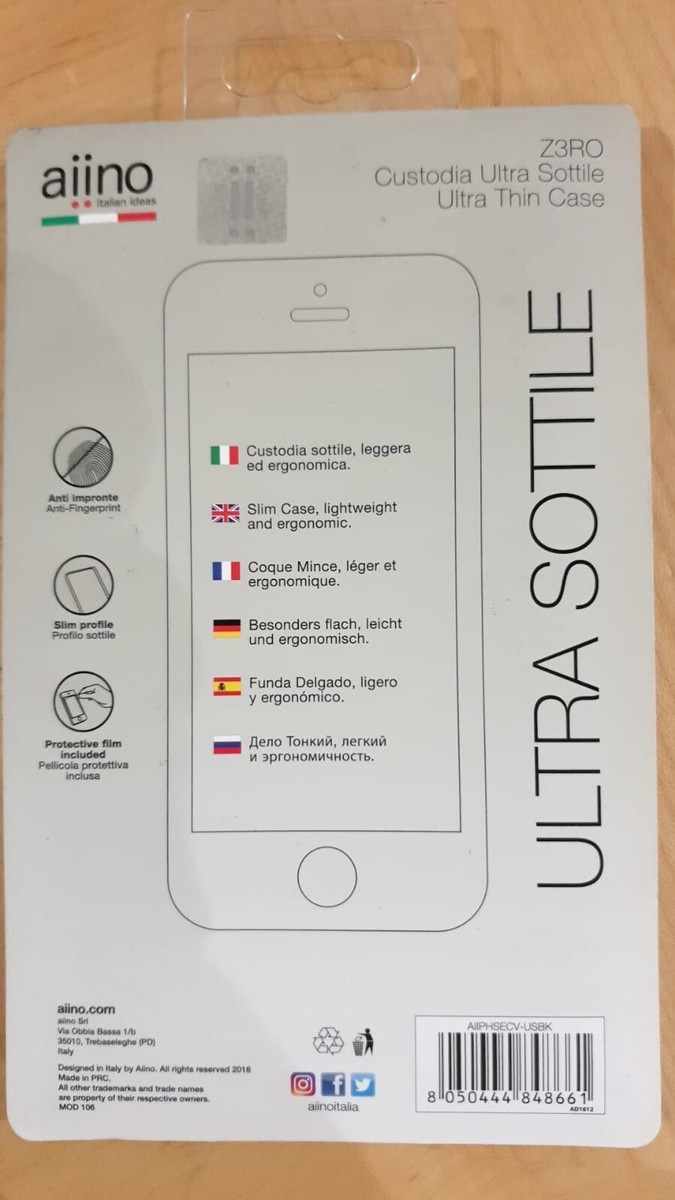 Aiino Z3RO Custodia Per IPhone XR Ultra Sottile 0,3 Mm, TPU Trasparente Opaco, Anti-urto, Leggera, Con Pellicola In Regalo, Made In Italy