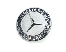 Mercedes Benz  Black & Silver Flat Front Hood Emblem AMG Badge A 000 817 17 01