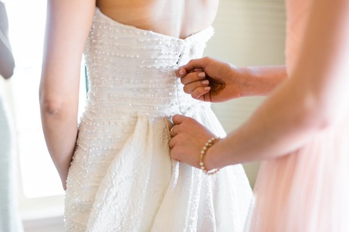 Tony Ward Column Wedding Dress w/ Slit and Detachable Skirt - Picture 6 of 7