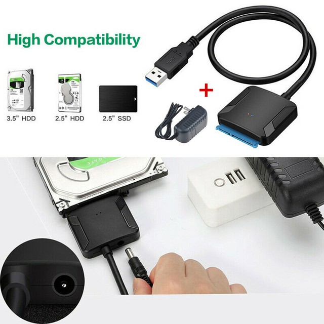 New Durable USB2.0 to 2.5/" 44pin 3.5/" 40pin IDE SATA Hard Drive Converter