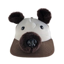 Cute Silly Vintage 1970s 1980s Snapback Mesh Ball Cap Animal Ears Nose Eyes Dog