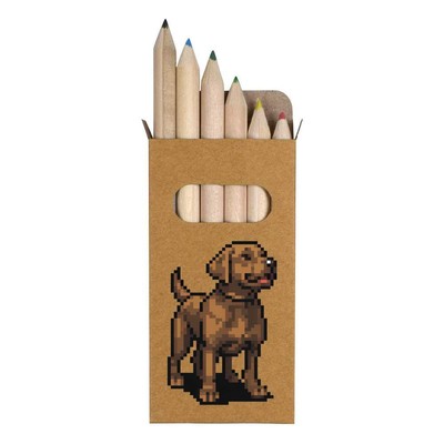 6 x 'Labrador Retriever Dog Pixel Art' Short Colour Pencils (PE00059480)
