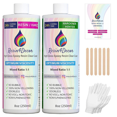 Epoxidharz Set RESIN4DECOR 1:1 Gusskristallklarer Gießharz Klebstoff Für Kunstha