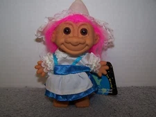 Russ Troll Doll from Around the World My Lucky Troll from Holland Pink Hair Tag