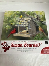 Susan Bourdet Puzzle Sweet 550 Piece Bird & Feeder **Missing 4 pieces**  18 x 24