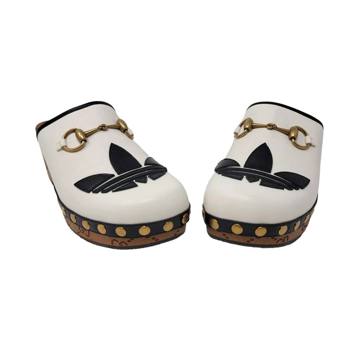 GUCCI Shoes ADIDAS X Trefoil Leather Horsebit Clog Mules Off GUCCI Shoes ADIDAS X Trefoil Leather Horsebit Clog Mules Off