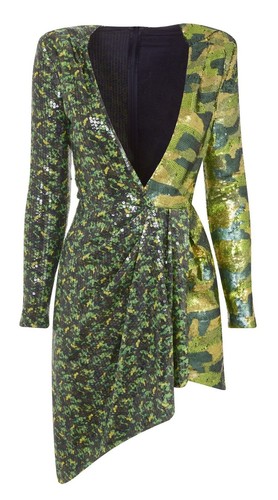 BNWT Topshop X Halpern Green Sequin Plunging Blazer Dress Cocktail Party Size 10 - Picture 9 of 14