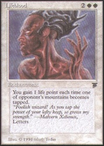 [1x] Lifeblood Slight Play, English Legends MTG Magic