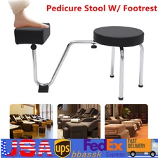 Pedicure Stool W/ Footrest Height Adjustable Nail Pedicure Stool Leg Rest Stand