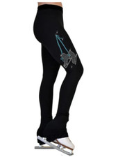 Chloe Noel Kids Age 10-12 Figure Skating Black Leggings With Crystals - P86 - CL