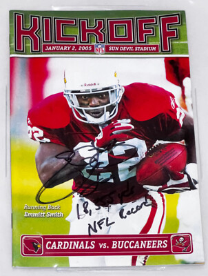 emmitt smith autographed helmet rushing record Signed 2005 Program Emmitt Smith NFL Rushing Yards Record Game Auto BAS  Beckett