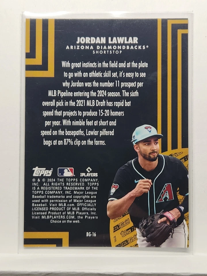 2024 Topps Update Jordan Lawlar Black Gold RC 17/299 #BG-16 - Image 2 of 3