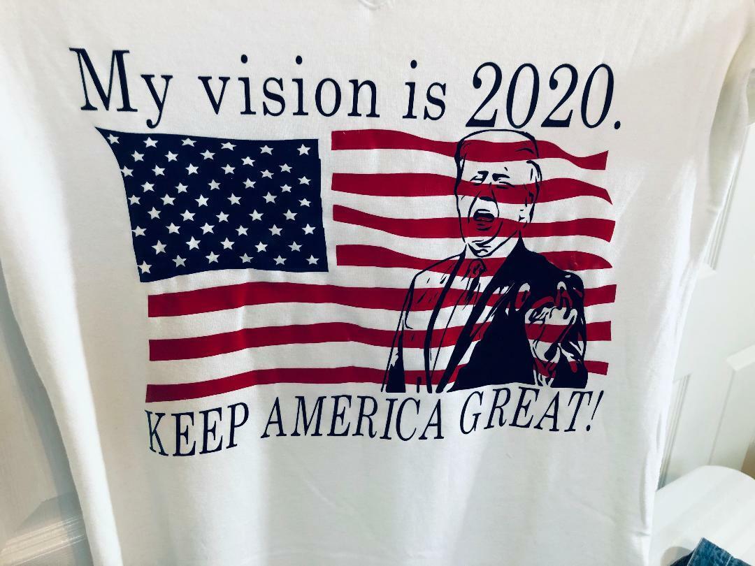 Trump 2020 Vision Woman's T-Shirt Sz Large - Soft, Fitted White Cotton T-shirt