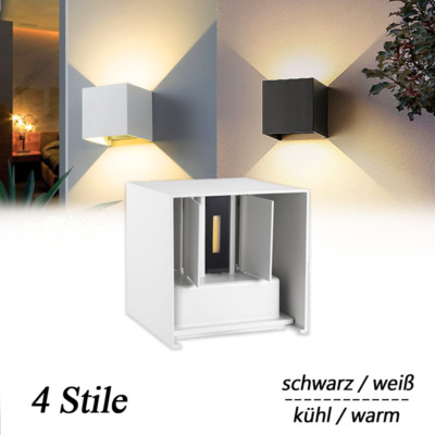 Modern Up Down LED Wandlampe 12W 230V Warm/Kühl Weiß Fest verkabelt Garten Dekor