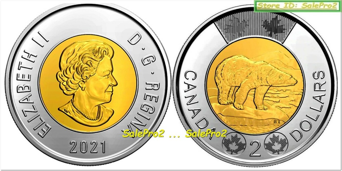 CANADA 2021 CANADIAN QUEEN ELIZABETH II $2 DOLLAR POLAR BEAR