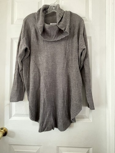 Hampshire Studio Gray Cowl Neck Tunic Length Curved Hem Sweater 2X NWT - Picture 7 of 8