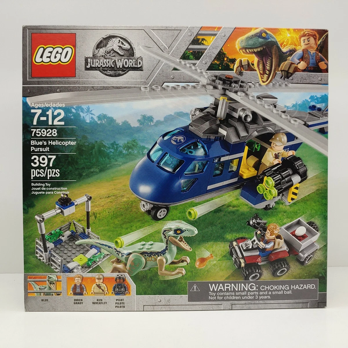 Lego 75928 Jurassic World Blue s Helicopter Pursuit Owen Ken Pilot New 2018