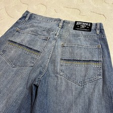 Crazy Vintage Y2K Southpole Embroidered Hip Hop Baggy Jean Shorts Denim Jorts 36