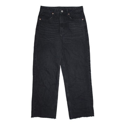 H&M Damen Jeans Größe 8 W29 L25 Schwarz 90er Straight Ultra High Waist High Rise