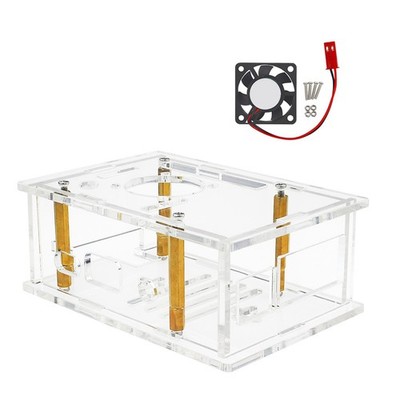 Transparentes Acrylgehäuse für Orange Pi Zero 4 Pro mit Lüfterunterstützung