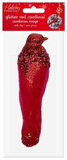 6 Pack - Craft Dcor Essentials Cardinal W/Gator Clip 6.3" 1/Pkg -Glitter Red - 5
