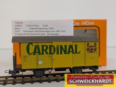 BEMO H0m 2275 - Schmalspur-Ged.Güterwagen Hk-v 2897 Cardinal gelb OVP SH233076