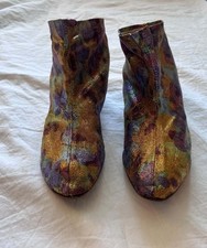 Vintage 1960s Go Go Boots Metallic Multicolor