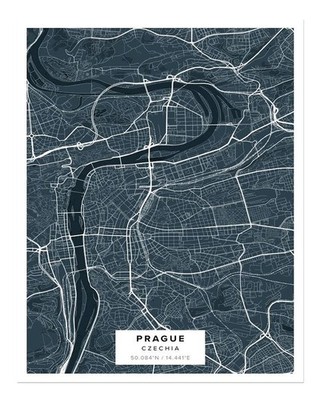 Prague City Map Poster Wall Art - Stylish Urban Decor Premium Quality