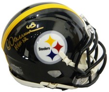 DERMONTTI DAWSON Signed Steelers Riddell Speed Mini Helmet w/HOF'12 - SCHWARTZ