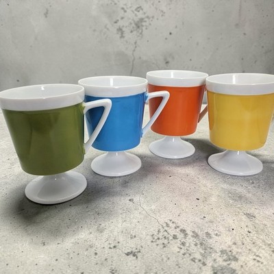 MCM ''Smug Mugs'' Royal Crown Arnart Corfu VTG Irish Coffee Pedestal Cups Set Of 4