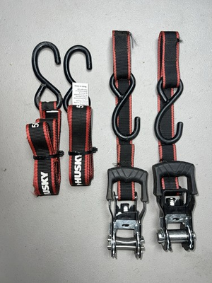 #ad Husky Ratchet Tie Down Straps Set of 2 – 500 lb Working Load – Used Good $19.99