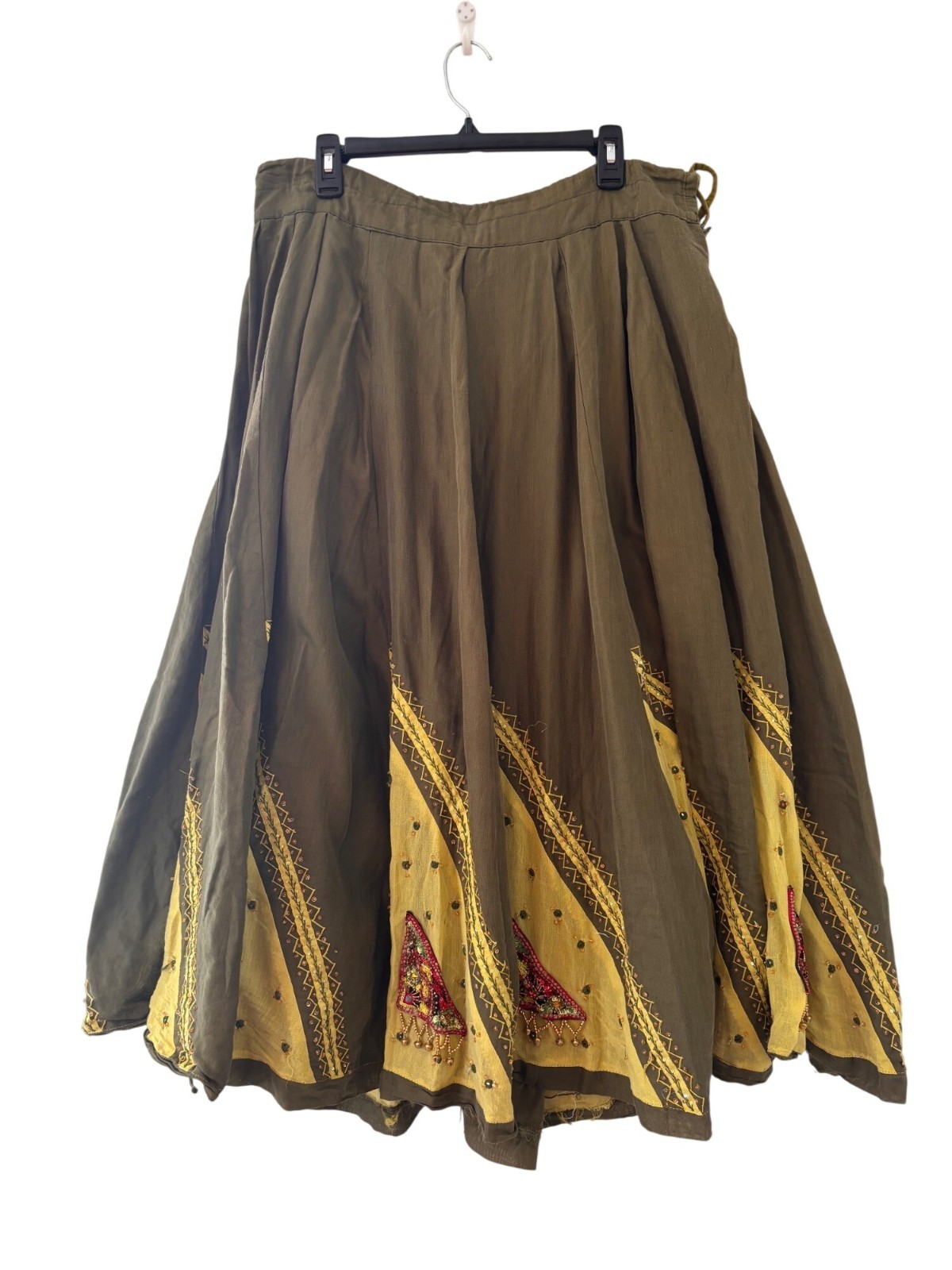 Handmade Boho Patchwork Maxi Skirt Embroidered & … - image 13