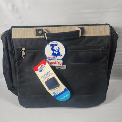 Samsonite American Tourister Expandable Portfolio Bag Business Black Vintage NEW