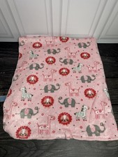 Kidgets Pink Zebra Lion Baby Blanket Safari Animals Elephant Gray Giraffe Lovey
