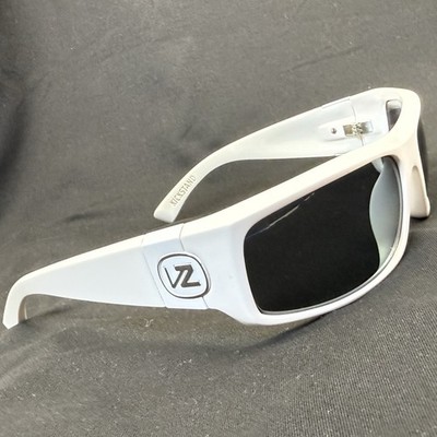 Vintage Y2K Von Zipper Kickstand Polarized White Wrap Sunglasses Skate Surf Fish
