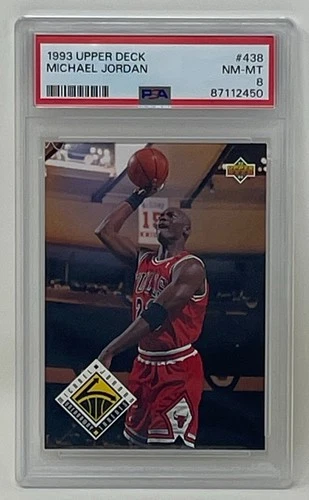 Michael Jordan 1993 Upper Deck Chicago Bulls NBA Basketball Card #438 PSA 8