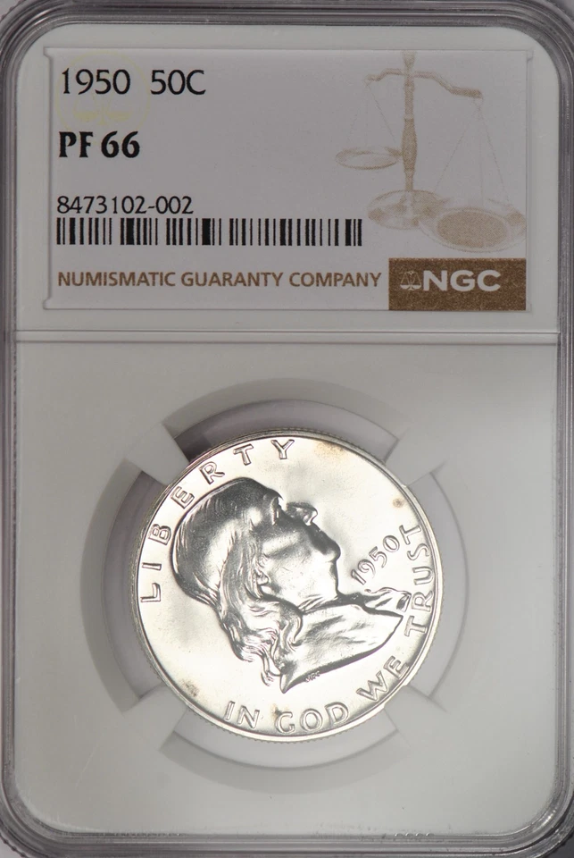 1950 Franklin Half Dollar Proof NGC PF 66 PR66 Coin Has Tone Spots 50C - Image 3 of 4