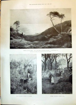 Alte 1898 Isle Arran Kirche Wiese Arlington Gloucestershire Lady Shal viktorianisch