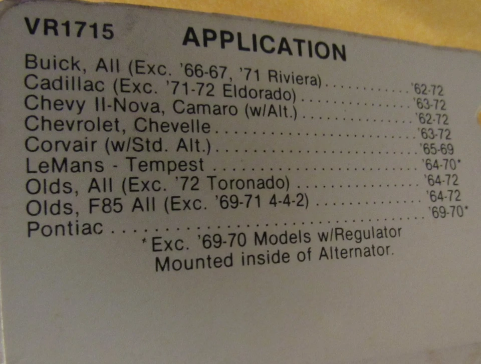 Nos Gold Band Voltage Regulator VR1715 Buick Cadillac Chevy Oldsmobile Pontiac - Image 4 of 4