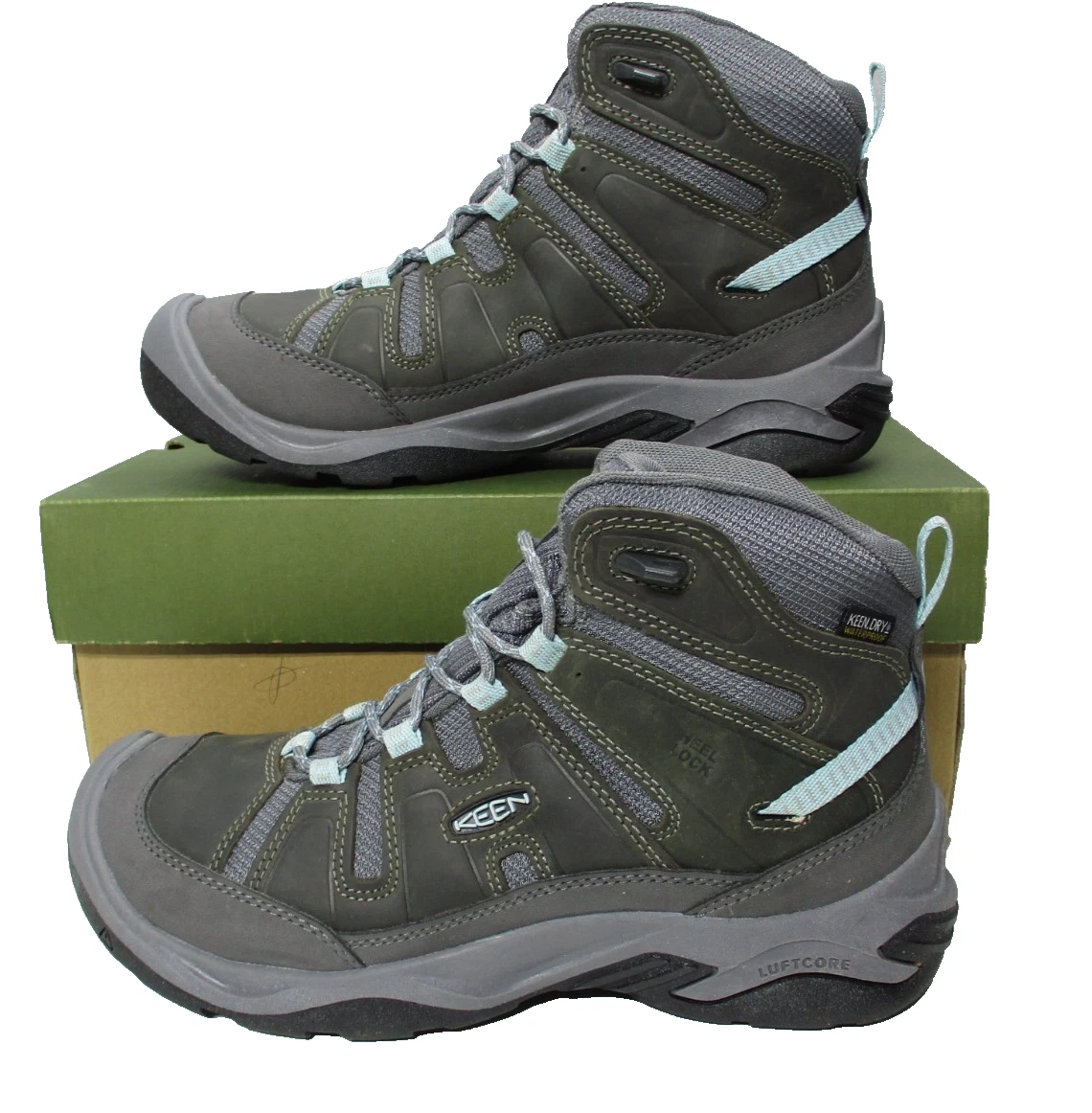 KEEN Circadia Mid Hiking Boots Womens Sz 10 Gray Blue Leather Waterproof
Opens in a new window or ta