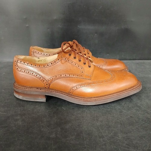 Loake Men's Leather Brogue Shoes Tan Size UK 11 Lace Up Formal Smart -CP - Picture 2 of 10