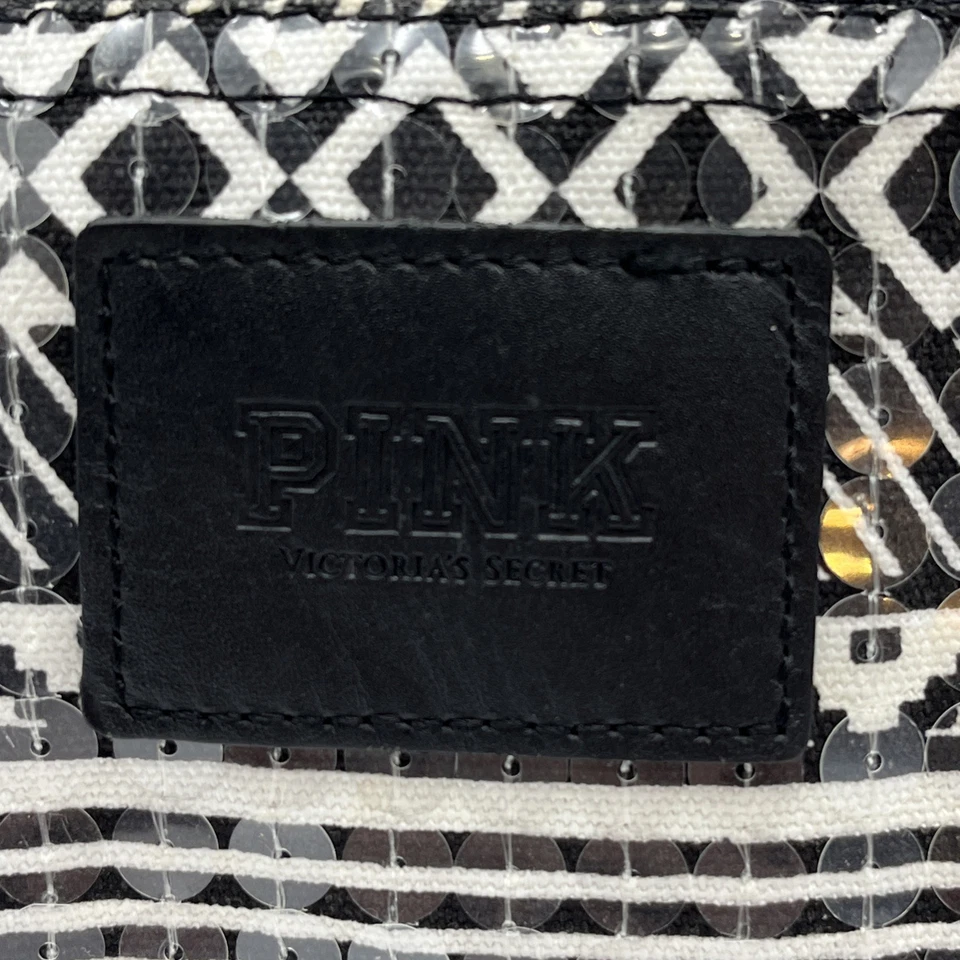 Victorias Secret Pink Bling Sequin Aztec Backpack Book Bag School Campus Bling - Image 2 of 4